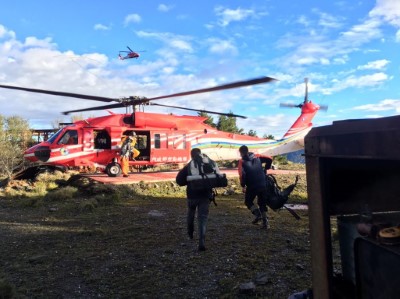 2016年11月方金明等乘空勤直升機飛往六順山搜救失聯登山客