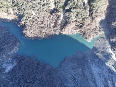 114年10月1日上午空拍堰塞湖區，初判無異常變化。