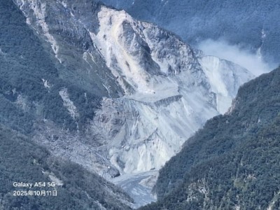堰塞湖湖區崩坍、土方崩落及淤沙現況