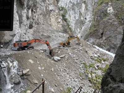 114年10月28日立霧溪燕子口堰塞湖