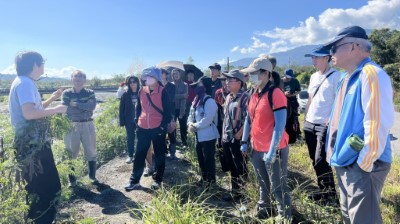 講師講解溪畔常見的植物種類